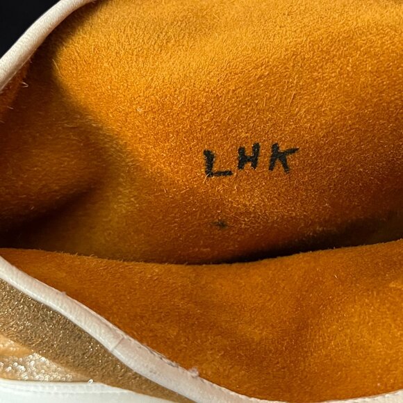 MAUD FRIZON VINTAGE GOLD & CREAM LEATHER DEMI BOOT - Picture 3 of 16